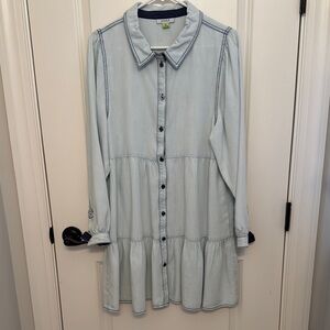 Serra Light Blue Button-Down Dress‎